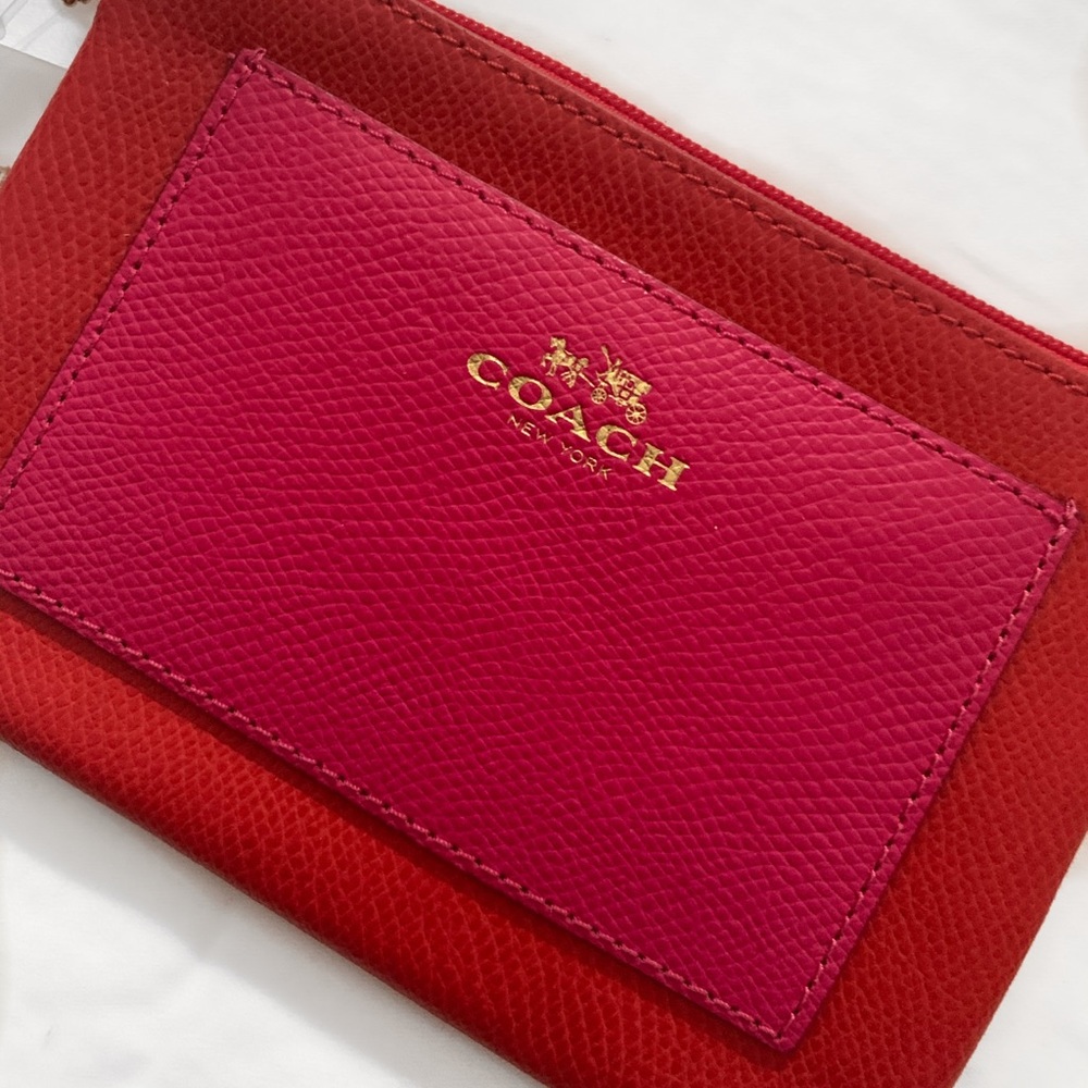 Coach small leather wristlet